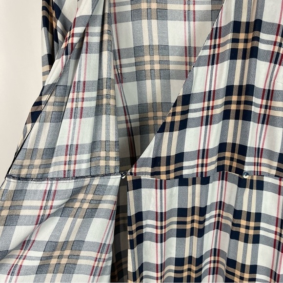 Marquis Medium Plaid Wrap Long Sleeve Academia Dress Preppy Clueless - Picture 6 of 9